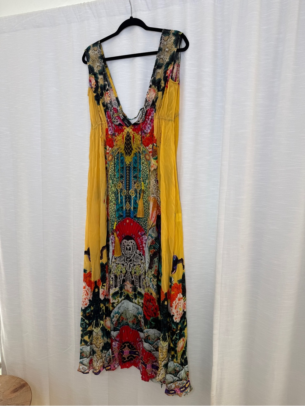 Shahida Parides Geisha Lemon Drop Long Maxi Dress | Size OS NWT - Picture 6 of 15